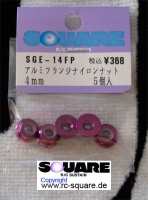 Square SGE-04FP Aluminum Wheelnuts Purple (5Pcs)