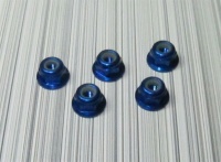 Square SGE-03FBY Aluminum M3 Flanged Nuts Yokomo Blue (5Pcs)