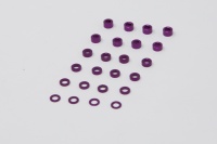 Square SGE Aluspacerset 3x5.5mm (24 pieces) Purple