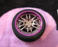 Square Alumnium Radio Wheel 12 Spoke-Styling Silver/Purple (Wide