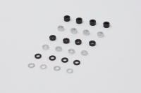 Square SGE Aluspacerset 3x5.5mm (24 pieces) Black / Silver