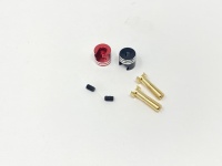 4mm Gold Connector Slotted with Red/Black Alu-Endcaps (2 pcs)
