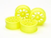 Tamiya 54580 24mm Medium-Narrow Y-Spoke Wheels Fluorescent Yellow (2mm Offset - 4 pcs)