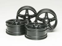 Tamiya 51263  Twin 5-Spoke Wheels Black 26mm (+4mm Offset)