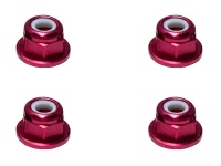 Square SGX-03FR Aluminum M3 Flanged Nuts Red (4 Pcs.)