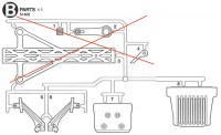 Tamiya 51408.5-6-7-8 TRF201 B-Teile (Spoilerhalter, Motorschutz, Rammer)