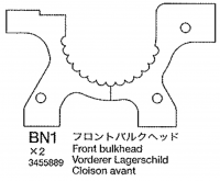 Tamiya 13455889 TRF415MSX / MSXX Vorderes Lagerschild (Vorderer Bulkhead)
