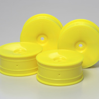 Tamiya 49421 Fluorescent Yellow 24mm Medium-Narrow Disc Wheels (0mm Offset - 4 pcs)