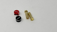 TRFworkz DSR-100201 5mm Goldstecker Geschlitzt mit flachen rot/schwarzen Alu-Kappen (2 Stck)