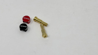 TRFworkz DSR-100202 4/5mm Gold Connector Slotted with Low Height Red/Black Alu-Endcaps (2 pcs)