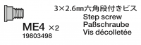 Tamiya 19803498 TRF421 3x2.6mm Topdeck Flanschschraube ME4 (2 Stck)