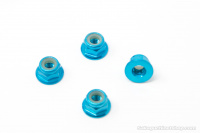 Square SGX-04TB Aluminum M4 Nuts Light Blue (4 Pcs)