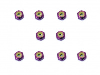 Square SGX-102UP Aluminum M2 Nuts Purple (10 Pcs) Low Height