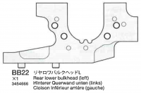 Tamiya 13454666 TRF511 Bulkhead Hinten Unten Links (BB22)