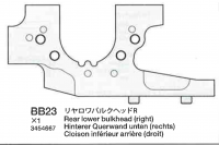 Tamiya 13454667 TRF511 Bulkhead Hinten Unten Rechts (BB23)