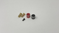 TRFworkz DSR-100207 5mm Goldstecker (14mm Kurz) Geschlitzt mit rot/schwarzen Alu-Kappen (2 Stck)